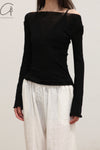 BASERANGE OMATOR Long-sleeved T-shirt BAS-TTOML-WO-WI24-HEI Black